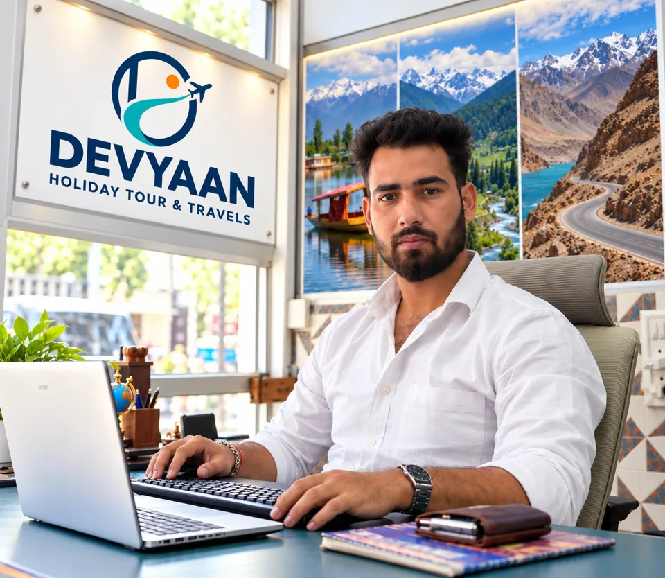 Professional portrait in the Devyaan travel planning office